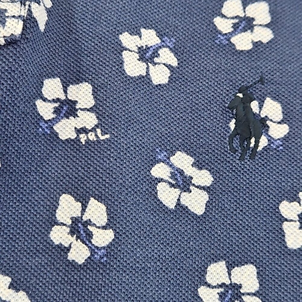 Polo Ralph Lauren Classic Fit PRL Polo Shirt Men's Medium Blue Floral EUC LN - Picture 3 of 13